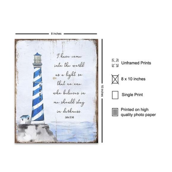Religious Scripture Wall Decor - Nautical Beach House, Ocean Home Decoration - Picture 2 of 9